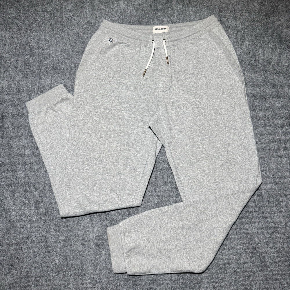 Taylor Stitch Sweatpants Men Small Gray Knit Joggers Elastic Waist Casual Lounge